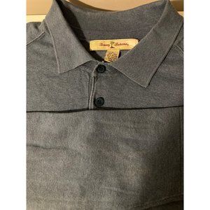 Tommy Bahama Silk Blend Polo Sweater Men XL Lightweight Long Sleeve Blue